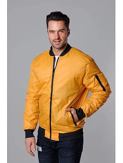 Tmavě žlutá pánská bunda typu "bomber" s podšívkou model 18344999 - J.STYLE