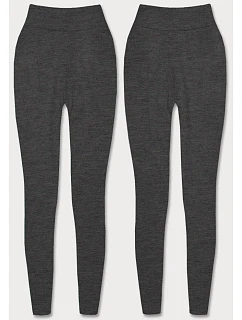 Tmavě šedé hrubší bavlněné legíny model 18406777 - J.STYLE