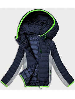 Tmavě prošívaná dámská sportovní bunda model 18423317 - J.STYLE