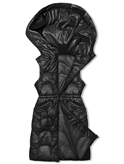 Černá vypasovaná vesta s kapucí model 18846316 - S'WEST
