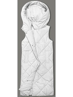 Dlouhá bílá dámská oversize vesta model 18934794 - J.STYLE