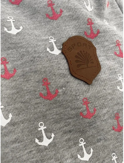 Teplá šedá rozepínací mikina se vzorem model 19664134 - 6&8 Fashion