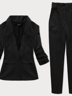 Černý dámský kalhotový kostým (X22-356X)