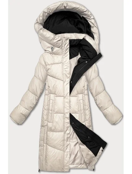 Dámská zimní bunda v barvě ecru s kontrastní podšívkou model 21248818 - Glakate