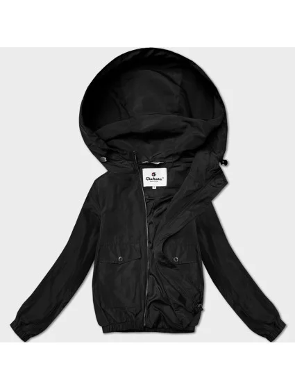 Tenká černá krátká dámská bunda s podšívkou model 21061446 - Glakate