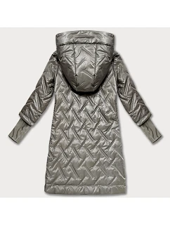 Pikowana kurtka z kapturem  beżowa model 21304748 - HONEY WINTER