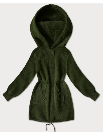 Vlněná bunda typu alpaka v army barvě model 21486713 - MHM