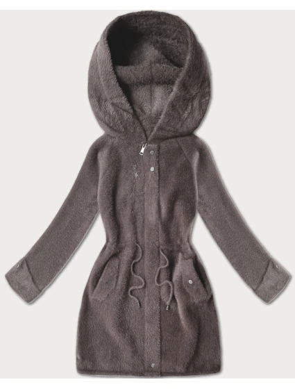 Vlněná bunda typu alpaka v barvě s kapucí model 21482429 - MHM