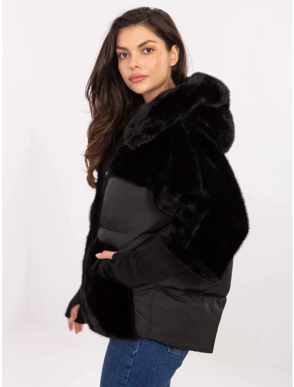 Černá volná bunda z různých materiálů model 21469342 - Factory Price