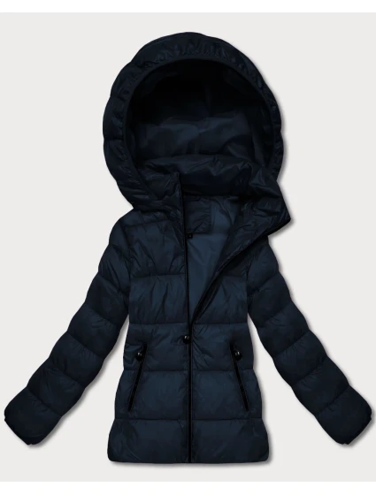 Tmavě modrá dámská prošívaná zimní bunda v délce k model 21758387 - HONEY WINTER