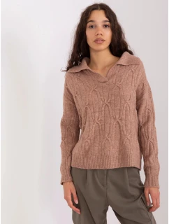 Sweter damski z brązowy model 21756281 - Factory Price
