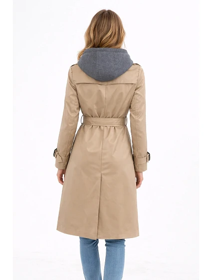 z kapturem ciemny beżowy model 22037964 - HONEY WINTER