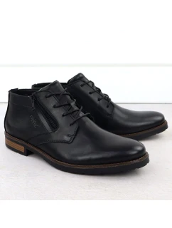 Pánské kožené boty černé model 21905319