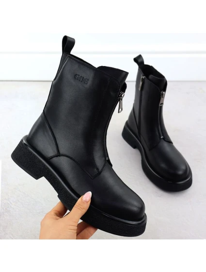 Dámské kožené boty Goe černé SS2N4145