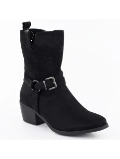 Dámské semišové kovbojské boty černé M.Daszynski model 21905629 - M. Daszyński
