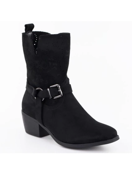 Dámské semišové kovbojské boty černé M.Daszynski model 21905629 - M. Daszyński