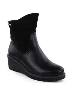 Dámské semišové boty na podpatku černé M.Daszynski model 21905643 - M. Daszyński