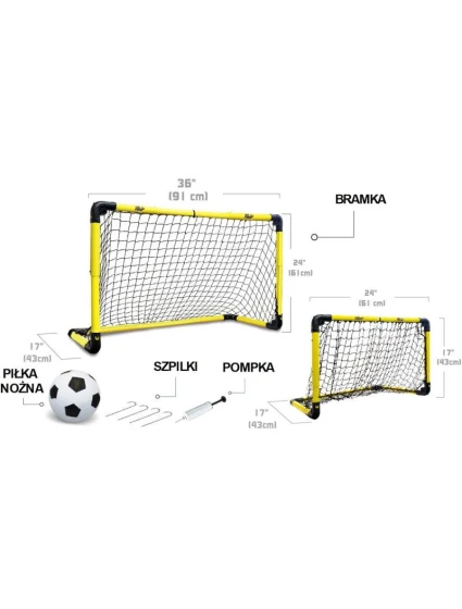 SKLÁDACÍ FOTBALOVÁ BRANKA 91X43X61CM 36X17X24CM S NASTAVENÍM VÝŠKY A ŠÍŘKY