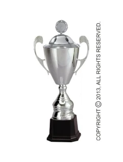 Stříbrný kovový hrnek s víčkem