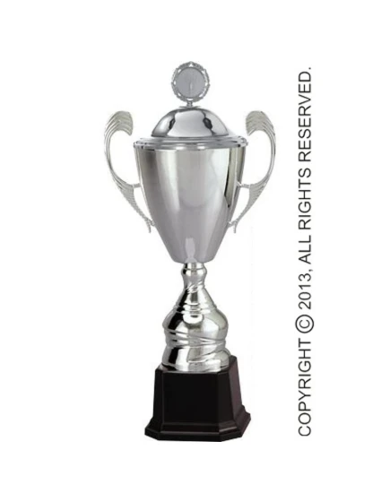 Stříbrný kovový hrnek s víčkem