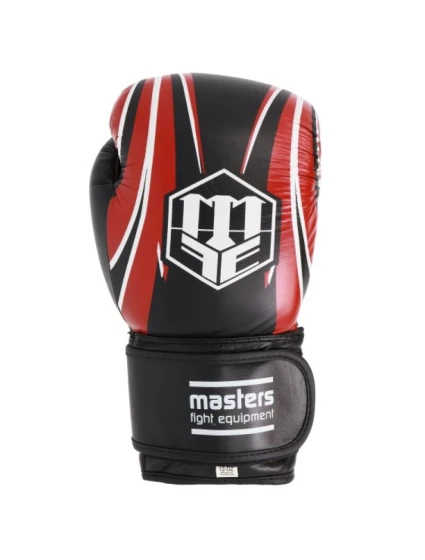 model 21898705 kožené boxerské rukavice černočervené - MASTERS FIGHT EQUIPMENT