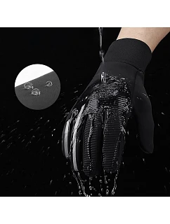 Zateplené protiskluzové sportovní rukavice pro telefon  černé model 22083413 - Hurtel
