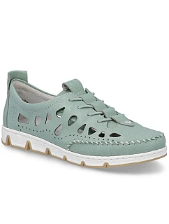 Dámská kožená prolamovaná zelená polobotka model 22081647 - Rieker