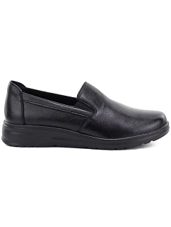 Dámské kožené polobotky na klínovém podpatku, černé, bez  model 22317045 - Potocki