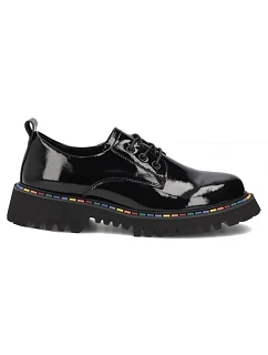 Dámské lakované černé kožené polobotky model 22317100 - FILIPPO