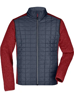 JN Pánská pletená hybridní bunda 02.0 red melange/anthracite melange model 22489349 - Daiber