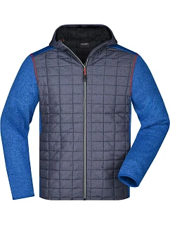 JN Pánská pletená hybridní bunda 02.0 royal melange/anthracite melange model 22489626 - Daiber