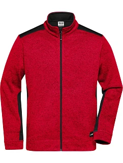 JN Pánská pracovní bunda pletený fleece Strong 02.0 red melange/black model 22492812 - Daiber