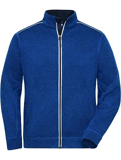 JN Pánská pracovní pletená fleece bunda Solid 02.0 dark royal model 22493657 - Daiber