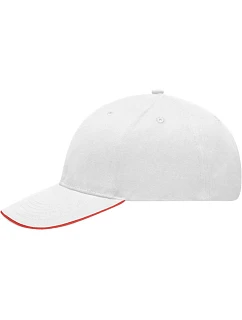 MB  6 panelová sandwich kšiltovka 03. white/red model 22495826 - Daiber