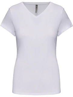 K Dámské elastické tričko s výstřihem do V 20. white model 22511792 - Kariban