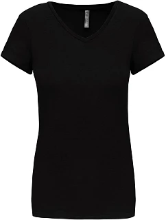 K Dámské elastické tričko s výstřihem do V 20. black model 22511798 - Kariban
