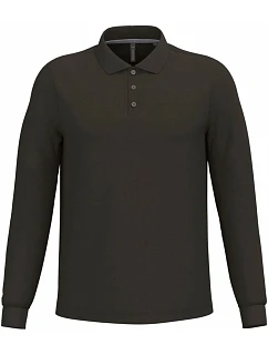 K 243 Pánské piqué polo s dlouhým rukávem model 22506947 dark khaki - Kariban