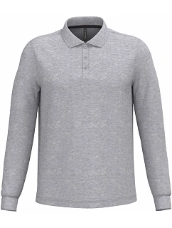 K 243 Pánské piqué polo s dlouhým rukávem model 22506934 oxford grey - Kariban