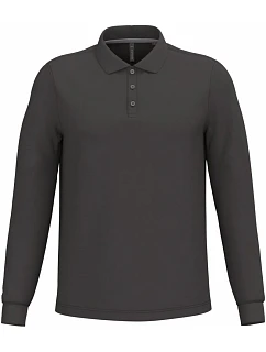 K 243 Pánské piqué polo s dlouhým rukávem model 22506926 dark grey - Kariban