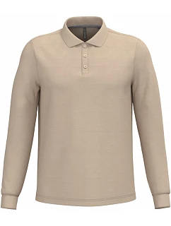 K 243 Pánské piqué polo s dlouhým rukávem model 22506940 light sand - Kariban