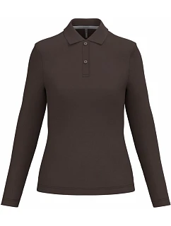K 244 Dámské piqué polo s dlouhým rukávem model 22507063 chocolate - Kariban