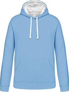 K 446 Kontrastní mikina s kapucí model 22509404 sky blue/white - Kariban
