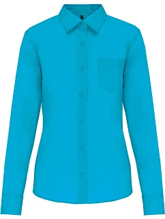 K 549 Popelínová halenka s dlouhým rukávem bright turquoise model 22510352 - Kariban