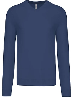 K Pánský svetr s výstřihem do V 20.K deep blue model 22431498 - Kariban