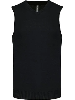 K Pánská svetrová vesta s výstřihem do V 20.K black model 22422542 - Kariban