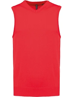K Pánská svetrová vesta s výstřihem do V 20.K red model 22422566 - Kariban