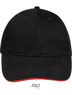 SOL'S 6 panelová baseballová kšiltovka black/red model 22460843
