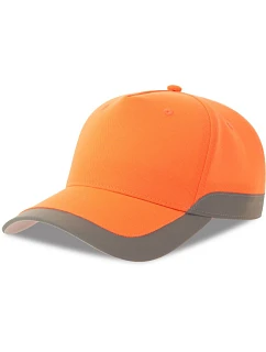 5 panelová bezpečnostní kšiltovka orange fluo model 22450205 - Atlantis Headwear