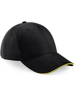 B 20 6 panelová sandwich kšiltovka  black/yellow model 22481332 - Beechfield