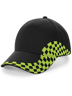 Beechfield B 159 5 panelová kšiltovka "Grand Prix" 53.0159 black/lime green
